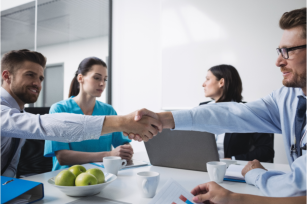 happy team meeting 