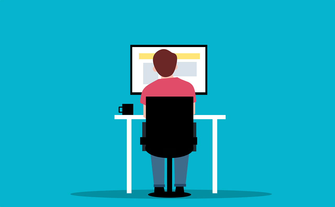 employee looking at data on computer