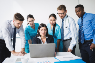 doctor and team meeting