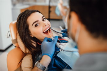 patient smiling at dentist 